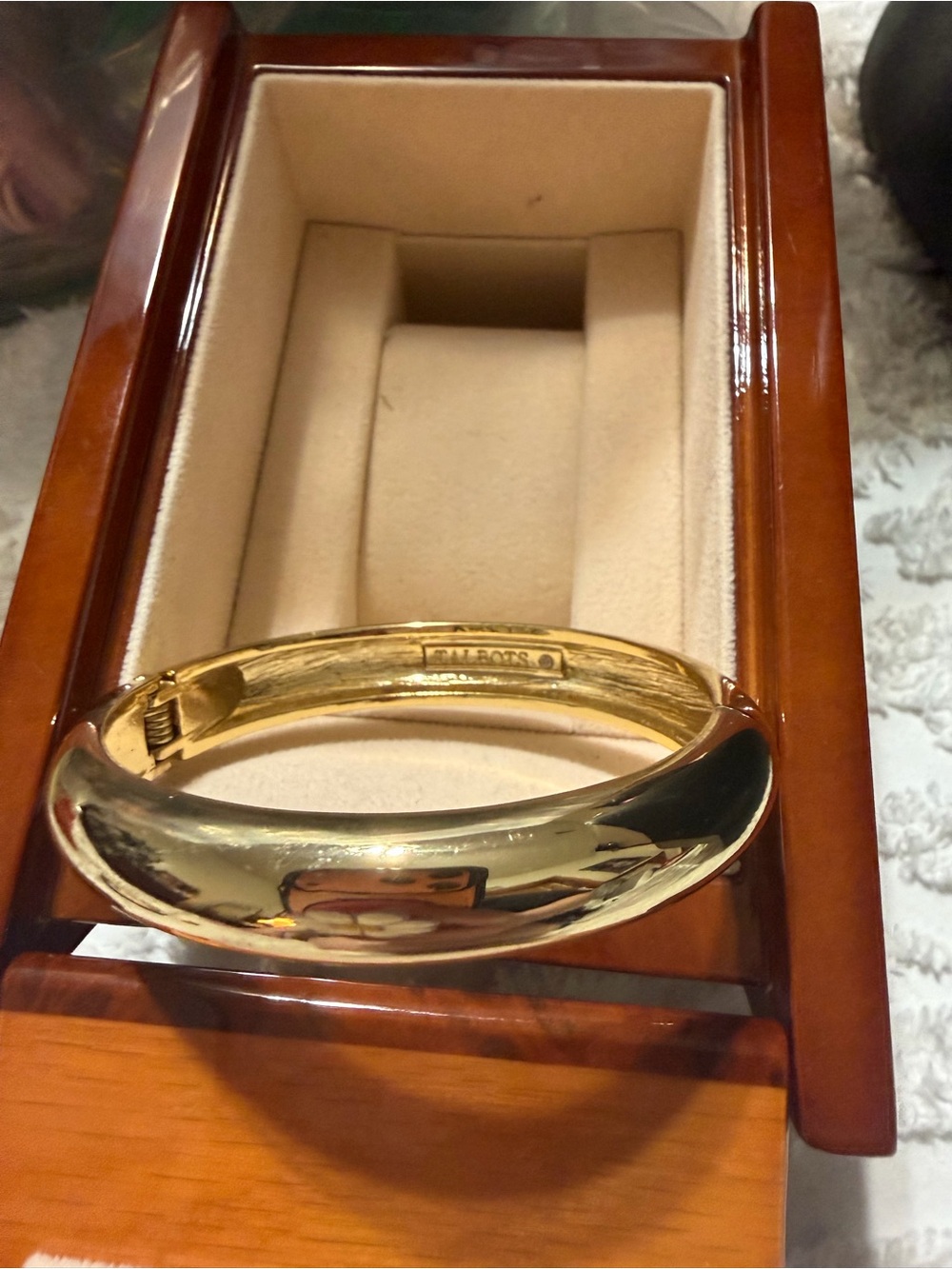 Talbots “Classy Everyday” Gold-Tone Hinged Bangle Bracelet